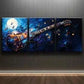 3pcs Electric Guitar in Space Moonlight Perfect Wall Art Set Canvas Framed 40x60cm - High Quality Print 100% Australian Made Wall Canvas Ready to Hang