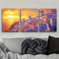 3pcs Beautiful Santorini Sunset View Perfect Wall Art Set Canvas Framed 40x60cm - High Quality Print 100% Australian Made Wall Canvas Ready to Hang