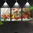 3pcs Vibrant Fruits, Flowers & Butterflies Table Wall Art Set Canvas Framed 40x60cm - High Quality Print 100% Australian Made Wall Canvas Ready to Hang