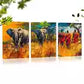 3pcs Vintage Nature African Elephants and Tribes Wall Art Set Canvas Framed 40x60cm - High Quality Print 100% Australian Made Wall Canvas Ready to Hang