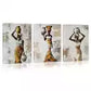 3pcs Elegant African Women with Vase Wall Art Set Canvas Framed 40x60cm - High Quality Print 100% Australian Made Wall Canvas Ready to Hang