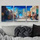 3pcs Colored Gate Picture Colorful Perfect Wall Art Set Canvas Framed 40x60cm - High Quality Print 100% Australian Made Wall Canvas Ready to Hang