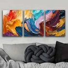 3pcs Vibrant Abstract Colorful Wonderful Perfect Wall Art Set Canvas Framed 40x60cm - High Quality Print 100% Australian Made Wall Canvas Ready to Hang