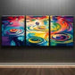3pcs Colored Raindrop Color Rainbow Perfect Wall Art Set Canvas Framed 40x60cm - High Quality Print 100% Australian Made Wall Canvas Ready to Hang