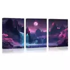 3pcs Enchanting Cherry Blossoms And Waterfalls Wall Art Set Canvas Framed 40x60cm - High Quality Print 100% Australian Made Wall Canvas Ready to Hang