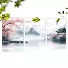 3pcs Elegant Landscape Mountains Lake Painting Wall Art Canvas Unframed/Framed Wall Art Set Canvas Framed 40x60cm - High Quality Print 100% Australian Made Wall Canvas Ready to Hang