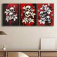 3pcs Skull & White Lilies Darkness Décor Perfect Wall Art Set Canvas Framed 40x60cm - High Quality Print 100% Australian Made Wall Canvas Ready to Hang