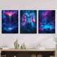 3pcs Fantasy Waterfall Ram Mysterious Libra Metal Print Ready to Hang Art