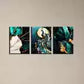 3pcs Beautiful Leaf Peacock with Leaves Wall Art Set Canvas Framed 40x60cm - High Quality Print 100% Australian Made Wall Canvas Ready to Hang