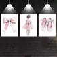 3pcs Elegant Dancer Shoes With Bows Wall Art Set Canvas Framed 40x60cm - High Quality Print 100% Australian Made Wall Canvas Ready to Hang