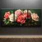 3pcs Vibrant Pink & White Roses Floral Perfect Wall Art Set Canvas Framed 40x60cm - High Quality Print 100% Australian Made Wall Canvas Ready to Hang
