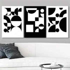 3pcs Abstract Contemporary Black & White Metal Print Ready to Hang Art