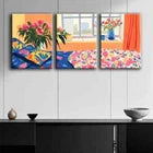 3pcs Bedroom Window Illustration Color Perfect Wall Art Set Canvas Framed 40x60cm - High Quality Print 100% Australian Made Wall Canvas Ready to Hang