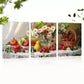 3pcs Vibrant Fruits, Flowers & Butterflies Table Wall Art Set Canvas Framed 40x60cm - High Quality Print 100% Australian Made Wall Canvas Ready to Hang