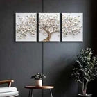 3pcs Green and White Shaded Circles Perfect Wall Art Set Canvas Framed 40x60cm - High Quality Print 100% Australian Made Wall Canvas Ready to Hang