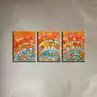 3pcs Charming Colorful Abstract Color Blocks Wall Art Set Canvas Framed 40x60cm - High Quality Print 100% Australian Made Wall Canvas Ready to Hang