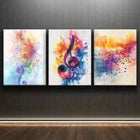 3pcs Colorful Abstract Musical Note Perfect Wall Art Set Canvas Framed 40x60cm - High Quality Print 100% Australian Made Wall Canvas Ready to Hang