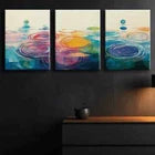 3pcs Colored Raindrop Wonderful Pattern Perfect Wall Art Set Canvas Framed 40x60cm - High Quality Print 100% Australian Made Wall Canvas Ready to Hang