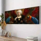 3pcs The Queen and the Parrot Darkness Perfect Wall Art Set Canvas Framed 40x60cm - High Quality Print 100% Australian Made Wall Canvas Ready to Hang