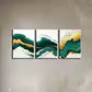 3pcs Abstract Beautiful Green Marble Texture Wall Art Set Canvas Framed 40x60cm - High Quality Print 100% Australian Made Wall Canvas Ready to Hang