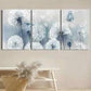 3pcs Blue Dandelion Abstract Plant Country Metal Print Ready to Hang Art