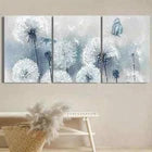 3pcs Blue Dandelion Abstract Plant Country Metal Print Ready to Hang Art