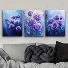 3pcs Purple Rose Night Colorful Beauty Perfect Wall Art Set Canvas Framed 40x60cm - High Quality Print 100% Australian Made Wall Canvas Ready to Hang
