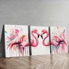 3pcs Two Lovers of Flamingos Colorful Perfect Wall Art Set Canvas Framed 40x60cm - High Quality Print 100% Australian Made Wall Canvas Ready to Hang