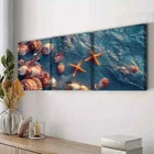 3pcs Sea Shells and Starfish Ocean Perfect Wall Art Set Canvas Framed 40x60cm - High Quality Print 100% Australian Made Wall Canvas Ready to Hang