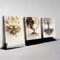 3pcs Elegant Golden for Lotus & Tree of Life Wall Art Set  Canvas Framed 40x60cm - High Quality Print 100% Australian Made Wall Canvas Ready to Hang