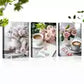 3pcs Charming Pink Rose Coffee on a table Wall Art Set Canvas Framed 40x60cm - High Quality Print 100% Australian Made Wall Canvas Ready to Hang