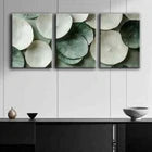 3pcs Green and White Circle Light Perfect Wall Art Set Canvas Framed 40x60cm - High Quality Print 100% Australian Made Wall Canvas Ready to Hang