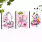 3pcs Vintage Fabric Floral Beauty Makeup Theme Wall Art Set Canvas Framed 40x60cm - High Quality Print 100% Australian Made Wall Canvas Ready to Hang