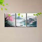 3pcs Modern Landscape Mountains and Pink Floral Wall Wall Art Set Canvas Framed 40x60cm - High Quality Print 100% Australian Made Wall Canvas Ready to Hang