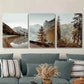 3pcs Nordic Modern Valley Forest Fantasy Mountain Metal Print Ready to Hang Art