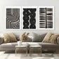 3pcs Modern Abstract Line Painting Hanging Cloth Metal Print Ready to Hang Art