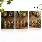 3pcs Rustic Touch with Country Spices And Herbs Wall Art Set Canvas Framed 40x60cm - High Quality Print 100% Australian Made Wall Canvas Ready to Hang