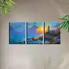 3pcs Stunning Lighthouse Seascape Ocean View Wall Art Set Canvas Framed 40x60cm - High Quality Print 100% Australian Made Wall Canvas Ready to Hang