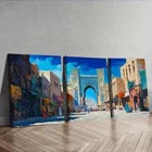 3pcs Colored Gate Picture Colorful Perfect Wall Art Set Canvas Framed 40x60cm - High Quality Print 100% Australian Made Wall Canvas Ready to Hang