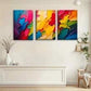 3pcs Abstract Colourful Pink Red Yellow Metal Print Ready to Hang Art