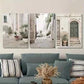 3pcs Puglia Street Alley Courtyard Potted Plants Metal Print Ready to Hang Art