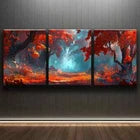 3pcs A Beautiful Forest Colorful Nature Perfect Wall Art Set Canvas Framed 40x60cm - High Quality Print 100% Australian Made Wall Canvas Ready to Hang