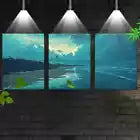 3pcs Charming Beach Scenery with Sky View Wall Art Set Canvas Framed 40x60cm - High Quality Print 100% Australian Made Wall Canvas Ready to Hang