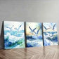 3pcs Seagulls Fly Over the Waves Ocean Perfect Wall Art Set Canvas Framed 40x60cm - High Quality Print 100% Australian Made Wall Canvas Ready to Hang