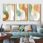 3pcs Abstract Modern Block Green Brown Metal Print Ready to Hang Art