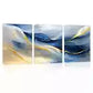 3pcs Elegant Abstract Blue Golden Lines Wall Art Set Canvas Framed 40x60cm - High Quality Print 100% Australian Made Wall Canvas Ready to Hang