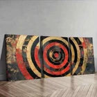 3pcs Concentric Circles Design Colorful Perfect Wall Art Set Canvas Framed 40x60cm - High Quality Print 100% Australian Made Wall Canvas Ready to Hang