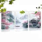 3pcs Colorful Landscape Serene Florals Painting Wall Art Set Canvas Framed 40x60cm - High Quality Print 100% Australian Made Wall Canvas Ready to Hang