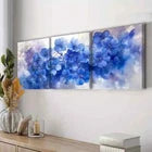 3pcs Blue Flower Watercolor Colorful Perfect Wall Art Set Canvas Framed 40x60cm - High Quality Print 100% Australian Made Wall Canvas Ready to Hang