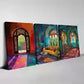 3pcs Beautiful Traditional Indian Architecture Wall Art Set Canvas Framed 40x60cm - High Quality Print 100% Australian Made Wall Canvas Ready to Hang